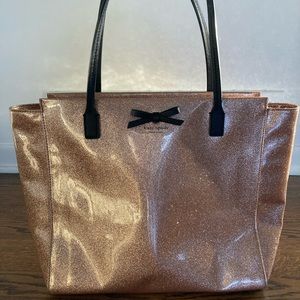 KATE SPADE pink glitter tote bag